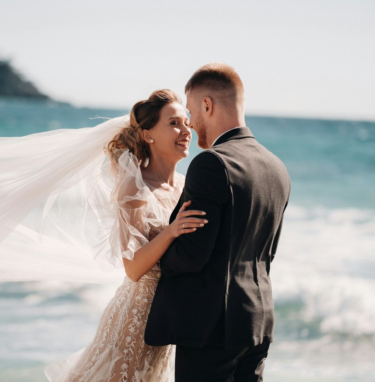 wedding couple on the French Riviera.Wedding in Provence.Bride and groom in France